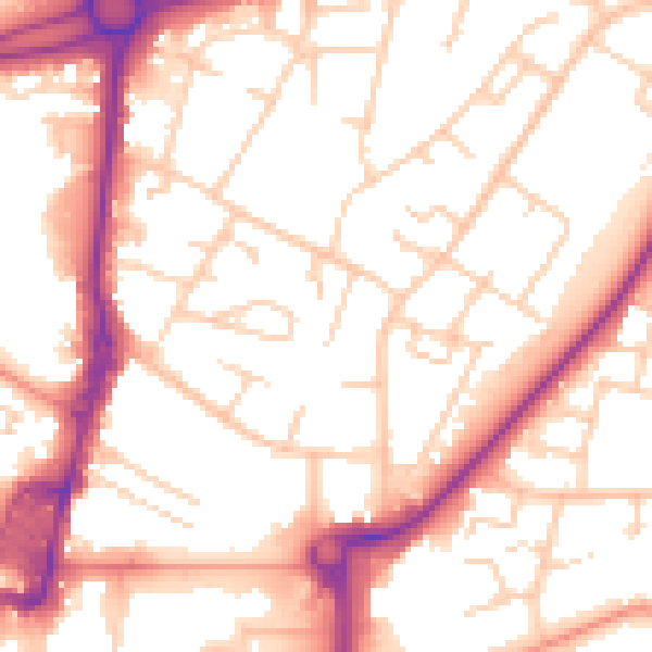 Daytime road noise heatmap for RH10 8BT