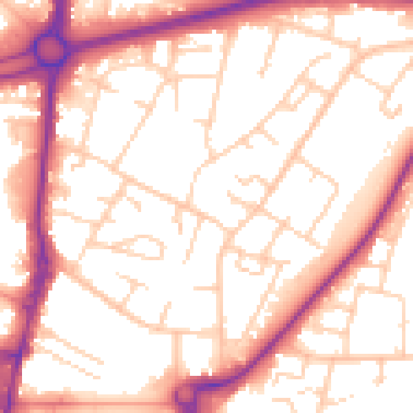 Daytime road noise heatmap for RH10 8DS
