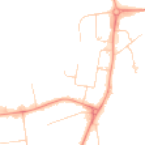 Daytime road noise heatmap for RH10 9NT
