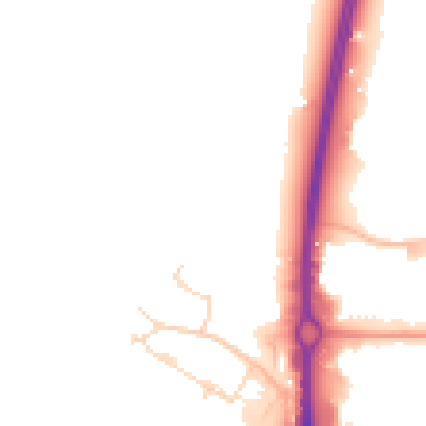 Daytime road noise heatmap for RH10 9TR