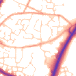 Daytime road noise heatmap for RH12 3AQ