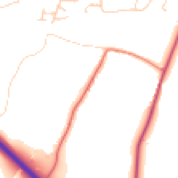Daytime road noise heatmap for RH13 0AH