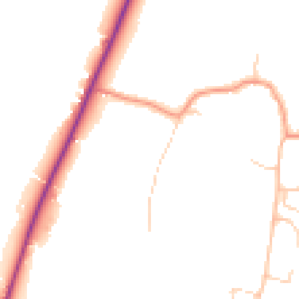 Daytime road noise heatmap for RH13 0BL