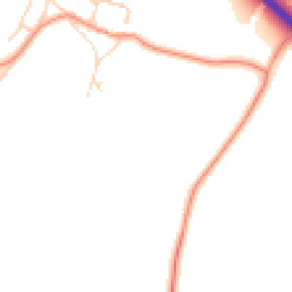 Daytime road noise heatmap for RH13 0LE