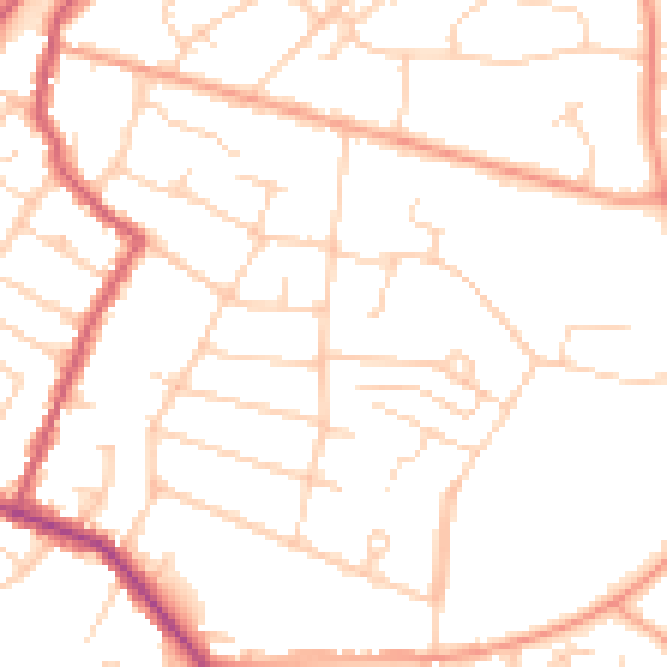 Daytime road noise heatmap for RH13 5JF