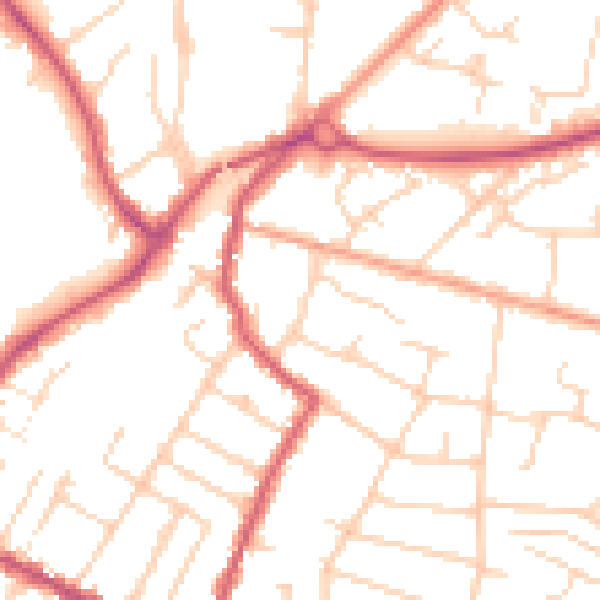 Daytime road noise heatmap for RH13 5SP