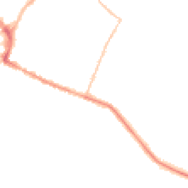 Night-time road noise heatmap for RH13 5TS