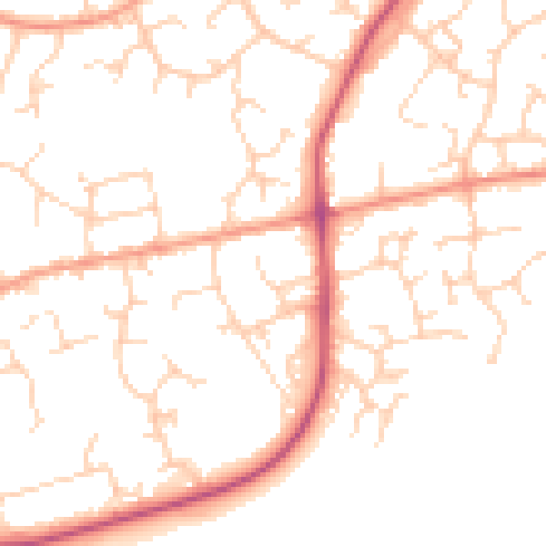 Daytime road noise heatmap for RH13 6AJ