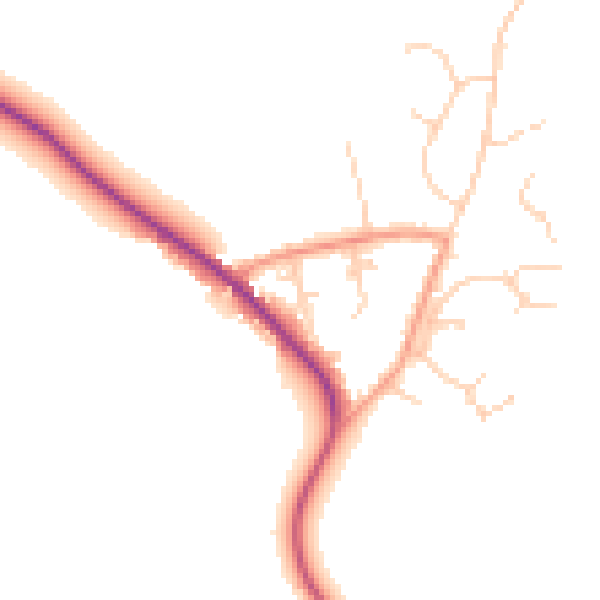 Daytime road noise heatmap for RH13 6JZ