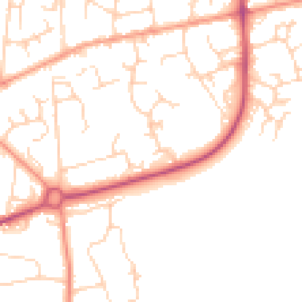 Daytime road noise heatmap for RH13 6SF
