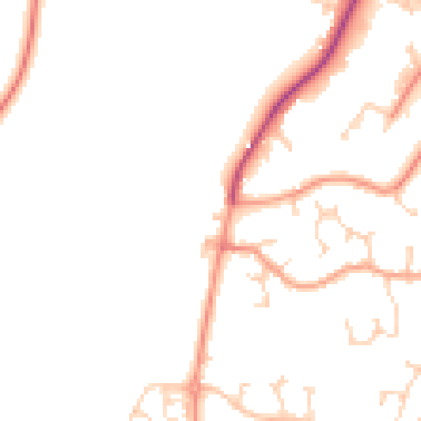 Daytime road noise heatmap for RH13 9UE
