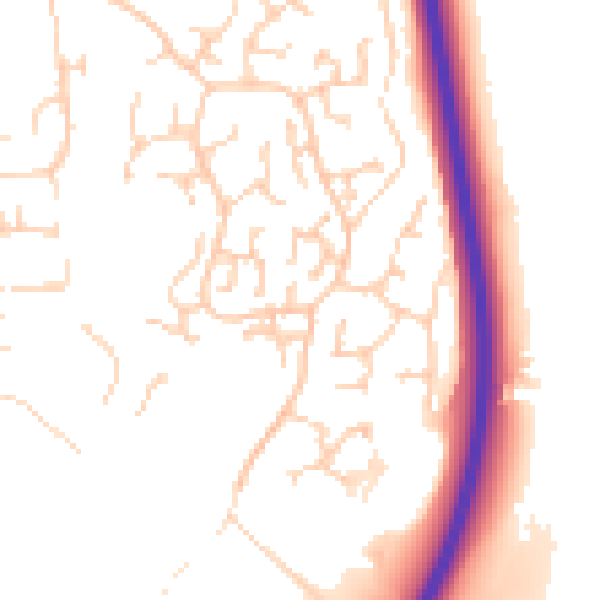 Daytime road noise heatmap for RH13 9XD