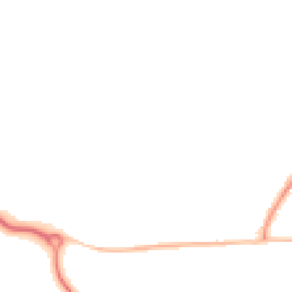 Night-time road noise heatmap for RH16 1EN
