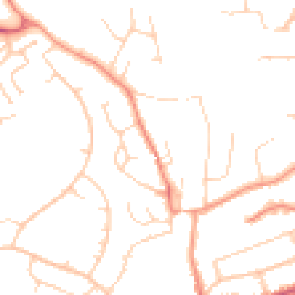 Daytime road noise heatmap for RH16 1NZ
