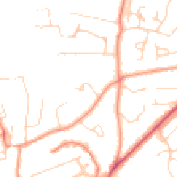 Daytime road noise heatmap for RH16 1RB