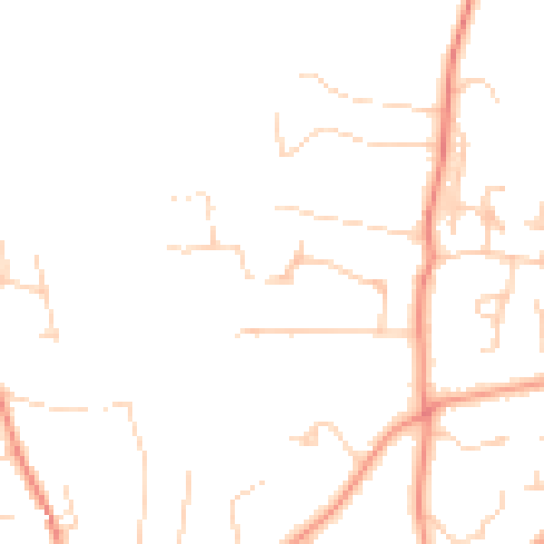 Daytime road noise heatmap for RH16 1SN