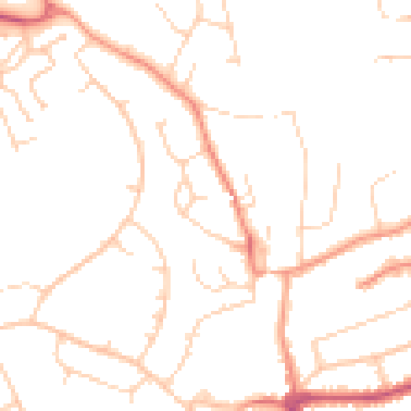 Daytime road noise heatmap for RH16 1UY
