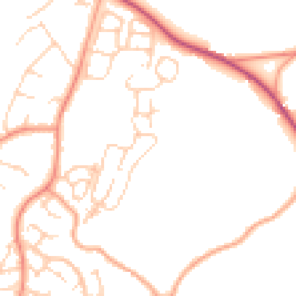 Daytime road noise heatmap for RH16 2DY