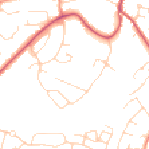 Daytime road noise heatmap for RH16 2EJ