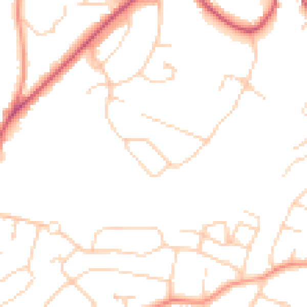 Daytime road noise heatmap for RH16 2ES