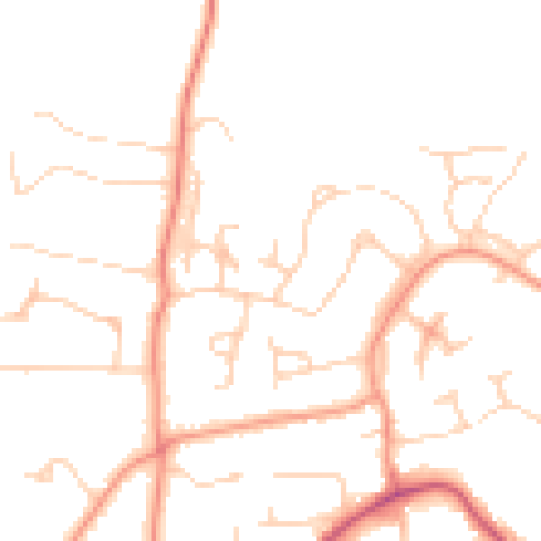 Daytime road noise heatmap for RH16 2NP