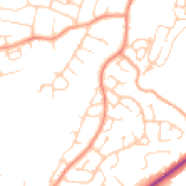 Daytime road noise heatmap for RH16 3NR