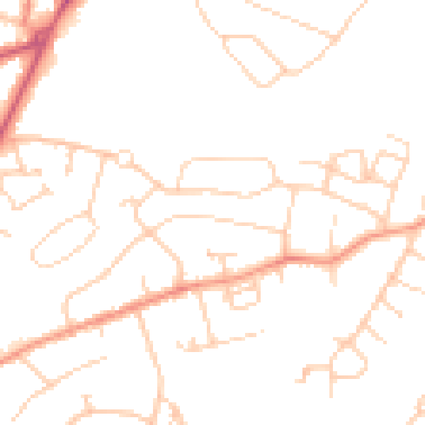 Daytime road noise heatmap for RH16 3QP