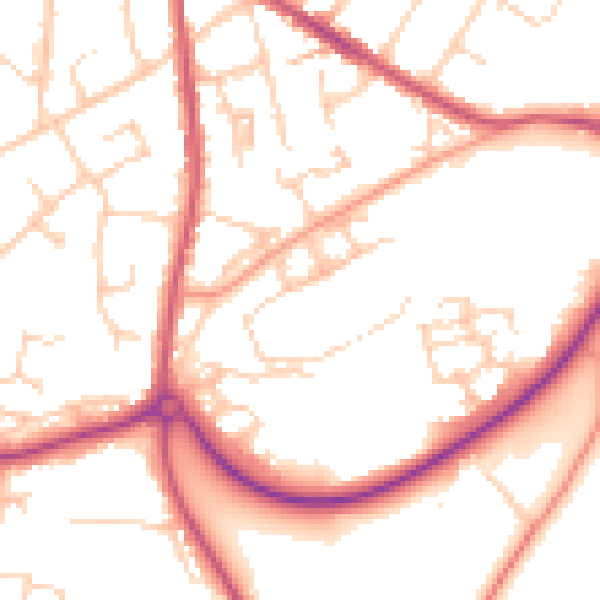 Daytime road noise heatmap for RH16 4SJ