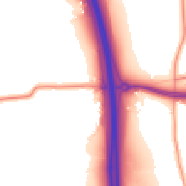 Daytime road noise heatmap for RH17 5NT