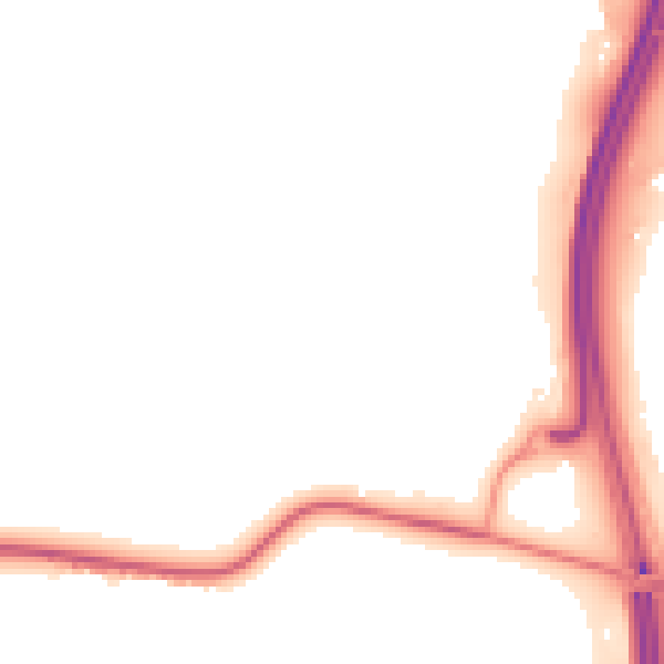 Night-time road noise heatmap for RH17 5QN