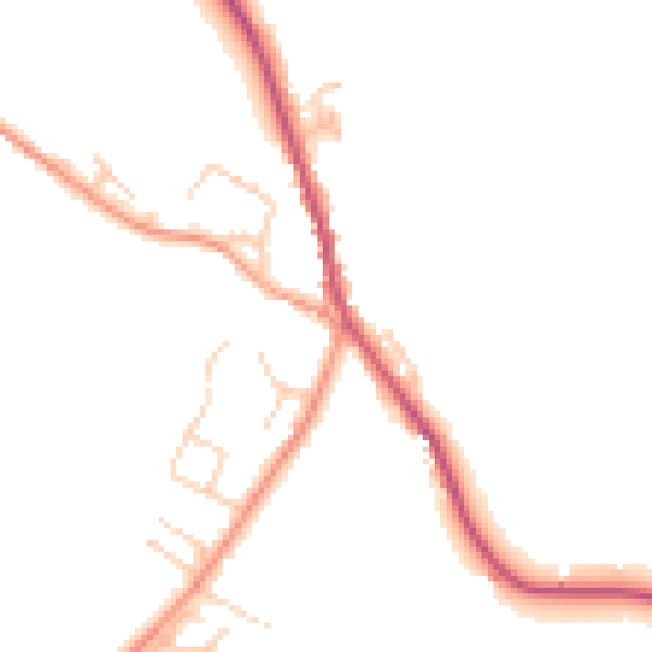 Daytime road noise heatmap for RH17 6SZ