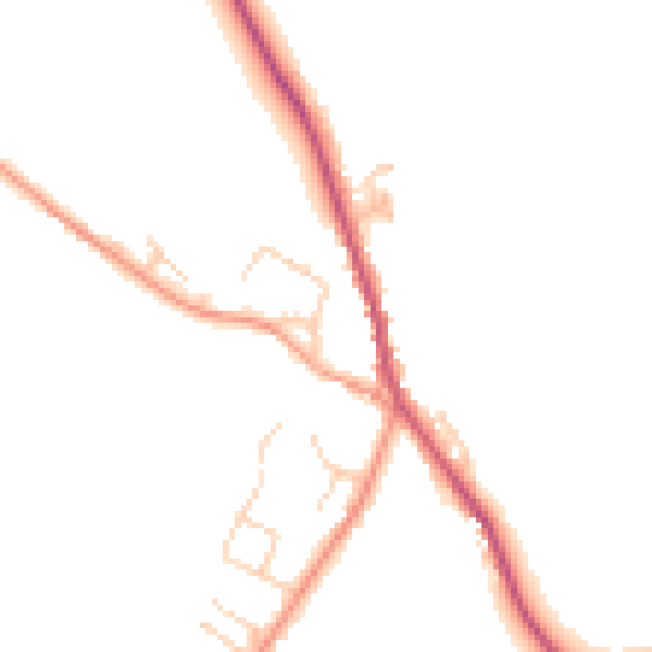 Daytime road noise heatmap for RH17 6UE