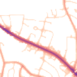 Daytime road noise heatmap for RH19 2AQ