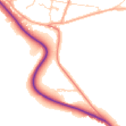 Daytime road noise heatmap for RH19 3TQ