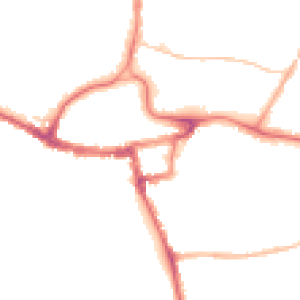Night-time road noise heatmap for RH2 0AN