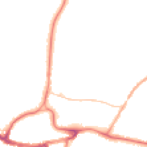 Night-time road noise heatmap for RH2 0AU