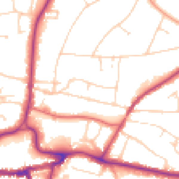 Daytime road noise heatmap for RH2 0BL
