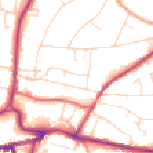 Daytime road noise heatmap for RH2 0BS