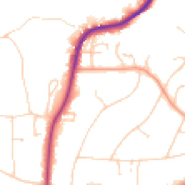Daytime road noise heatmap for RH2 0DL