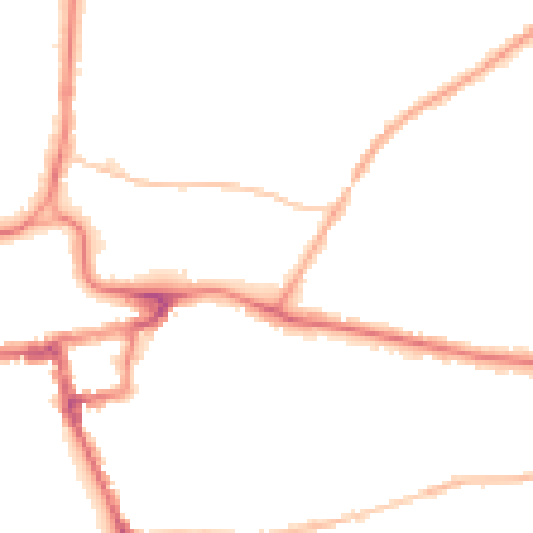 Night-time road noise heatmap for RH2 0NZ