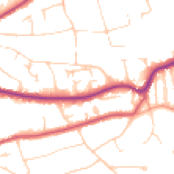 Daytime road noise heatmap for RH2 0RG