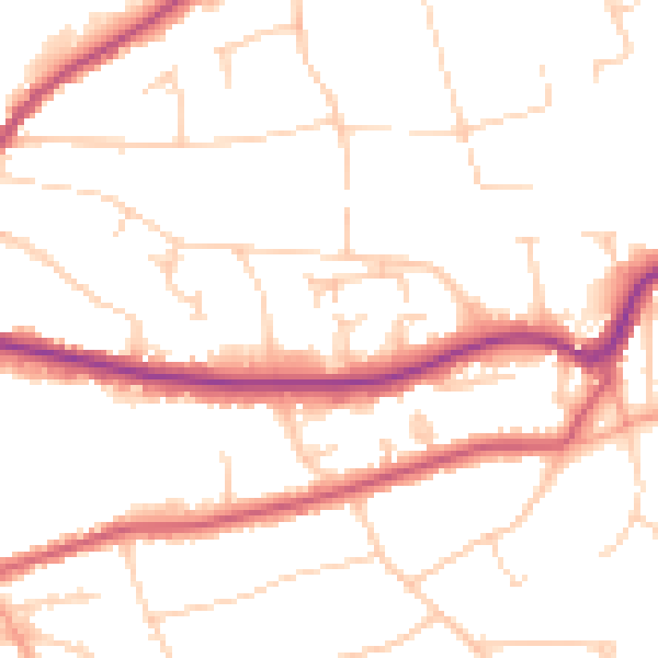 Daytime road noise heatmap for RH2 0RT