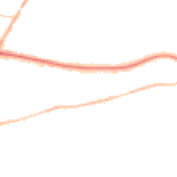 Night-time road noise heatmap for RH2 7BZ