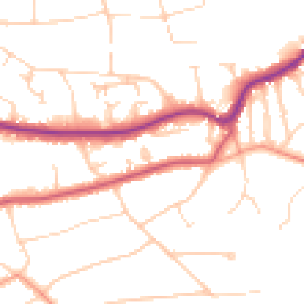 Daytime road noise heatmap for RH2 7EP