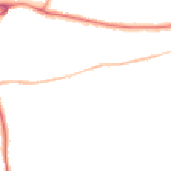 Night-time road noise heatmap for RH2 7JY