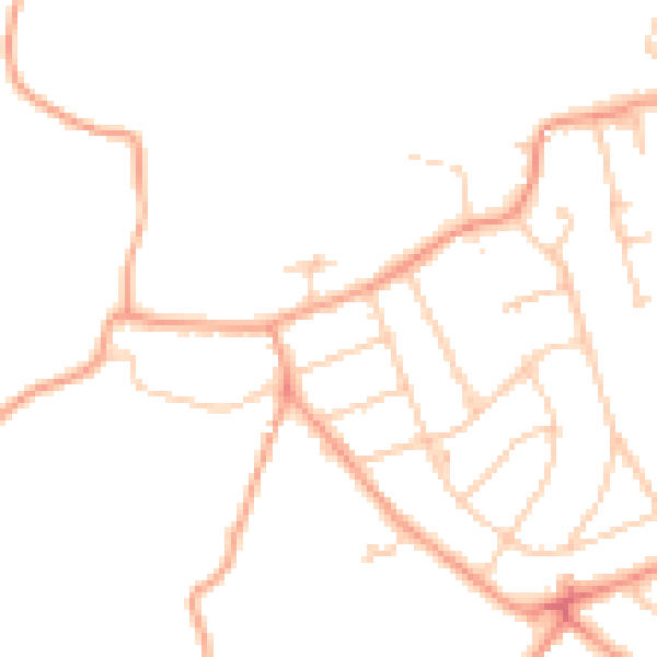 Daytime road noise heatmap for RH2 8LX