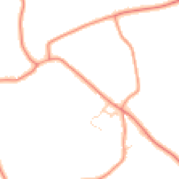 Daytime road noise heatmap for RH2 8NN