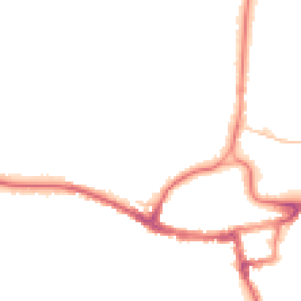 Night-time road noise heatmap for RH2 9HJ