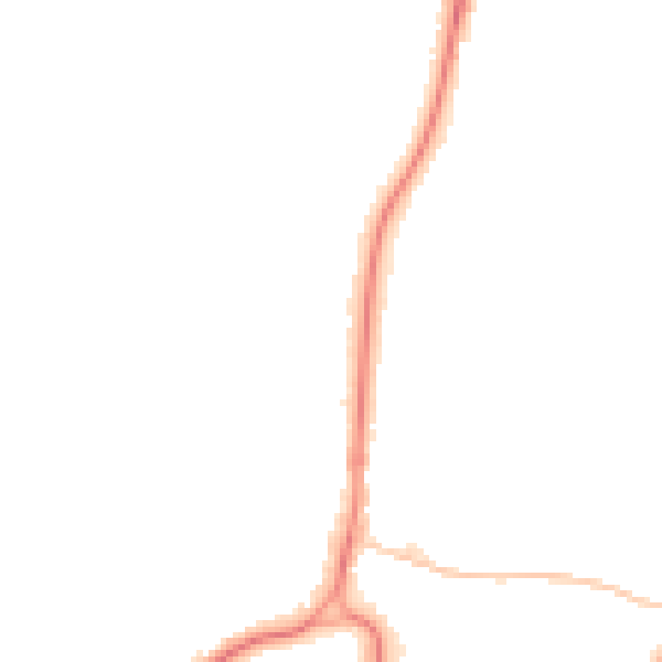 Night-time road noise heatmap for RH2 9NP