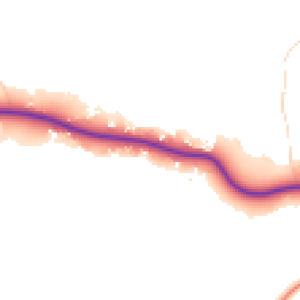 Daytime road noise heatmap for RH2 9RE